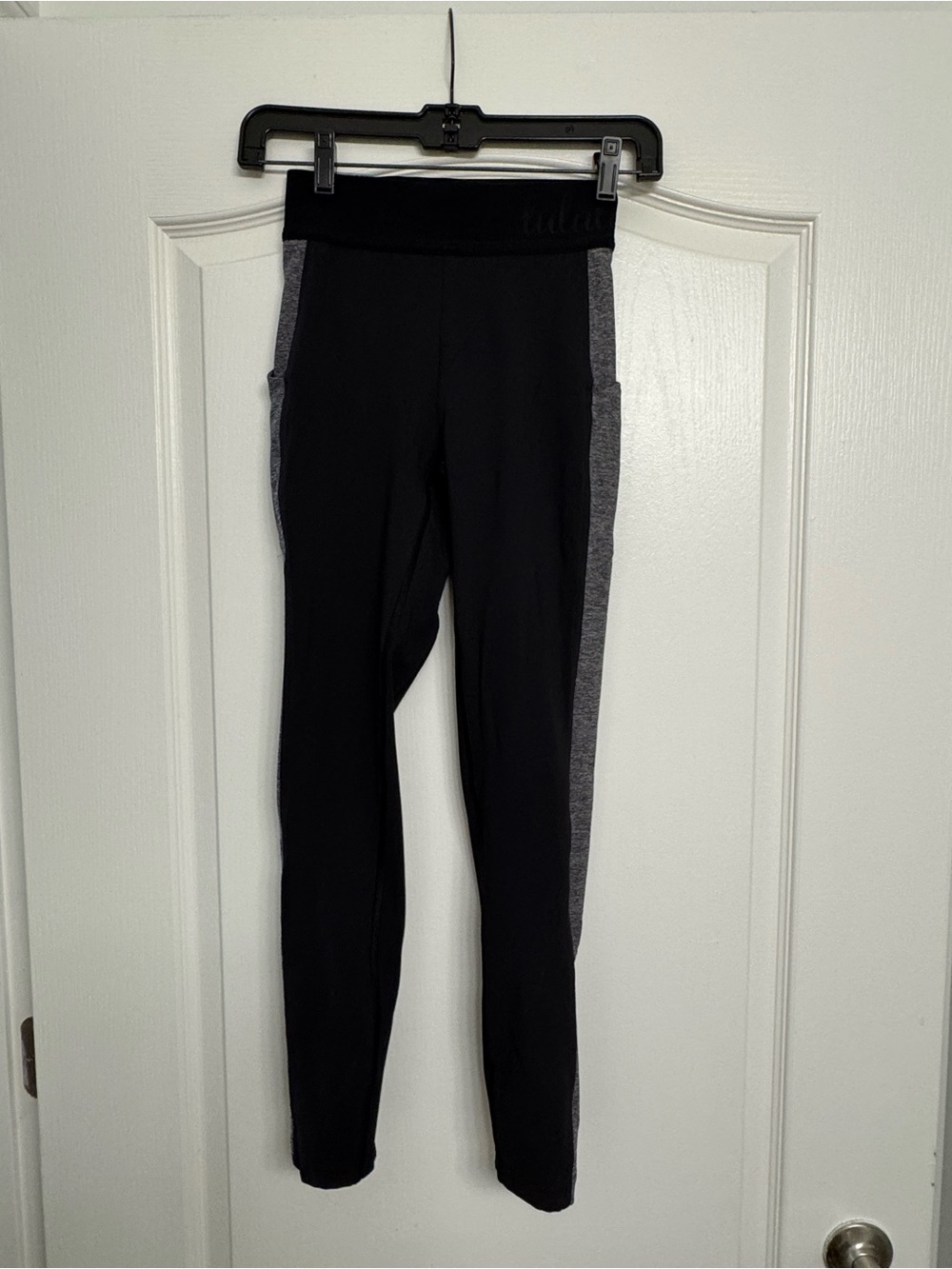 lululemon athletica Black Leggings with Gray Side Panels
